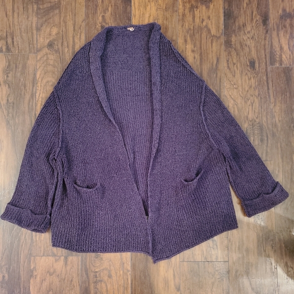 Free People Oversized Cardigan Size S Blue - Picture 2 of 7